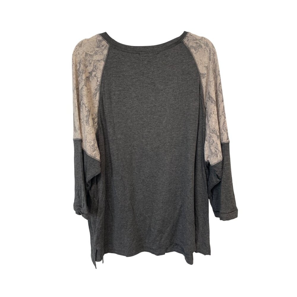 Gilli Snake Print 3/4 Sleeve Top Plus Size 2x Cha… - image 2